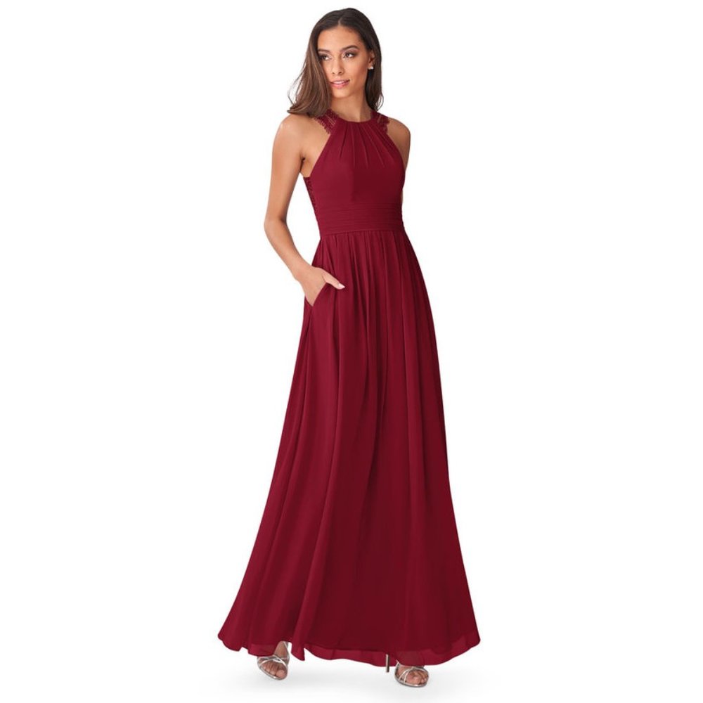 Azazie Colleen Gown in Burgundy Size A10